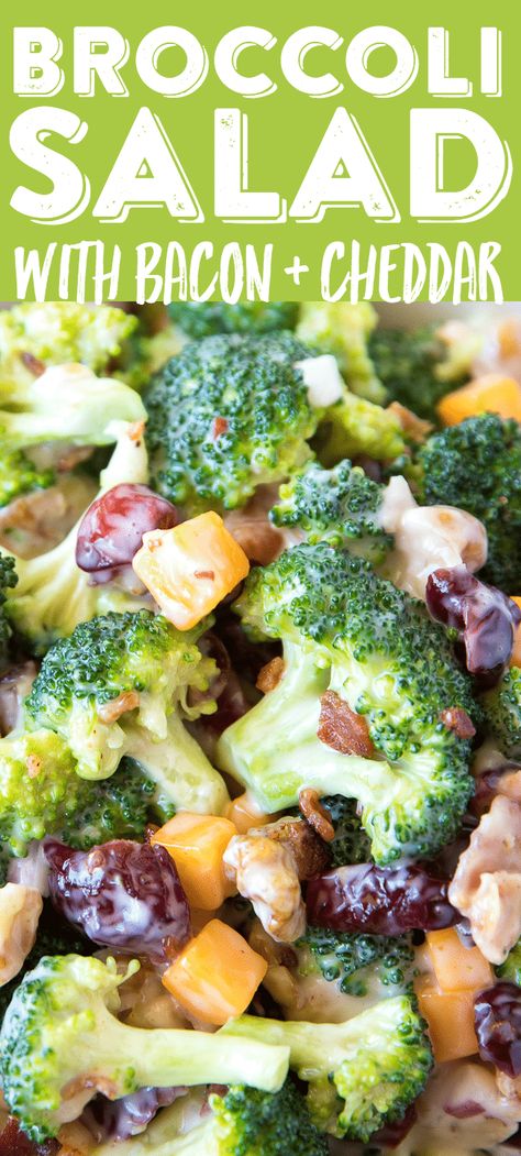 Sweet Coleslaw Recipe, Best Broccoli Salad, Broccoli Salad With Bacon, Best Broccoli Salad Recipe, Cheddar Recipes, Easy Broccoli Salad, Best Broccoli, Broccoli Salad Bacon, Broccoli Salad Recipe