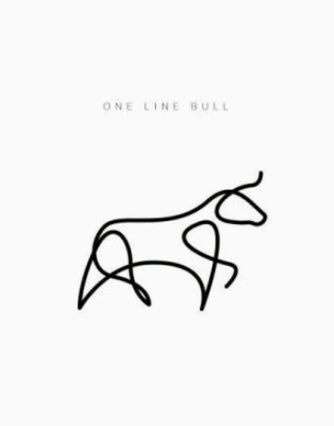 Ox Tattoo, One Line Tattoo, Bull Tattoos, Ring Tattoos, Construction Logo, Discreet Tattoos, Stick And Poke, Dainty Tattoos, Abstract Line Art