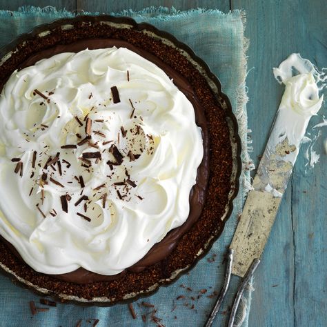 Chocolate Cream Pie Recipe | Epicurious Chocolate Cream Pie Recipe, Making Whipped Cream, Chocolate Cream Pie, Cream Pie Recipes, Chocolate Pie, Banana Cream Pie, Chocolate Pies, Whipping Cream, Gluten Free Chocolate