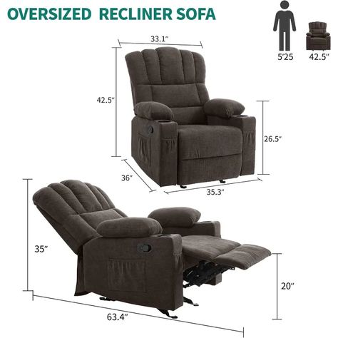 Glider Rocker Recliner Chair with Massage and Heat, Fabric Recliner Chair,Manual Rocking Recliner Oversized Recliner, Rocking Recliner, Fabric Recliner, Rocker Recliner Chair, Manual Recliner Chair, Sleeper Ottoman, Power Recliner Chair, Glider Rocker, Electric Recliners