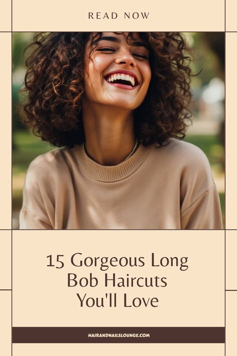 A woman showcasing a vibrant curly long bob hairstyle, smiling brightly outdoors. This inspiring look is perfect for women looking to try a chic long bob haircut. Curly To Straight, Long Bobs, Long Bob Haircuts, Fresh Hair, Bob Haircuts For Women, Beachy Waves, Bob Haircuts, Long Bob, Face Shape