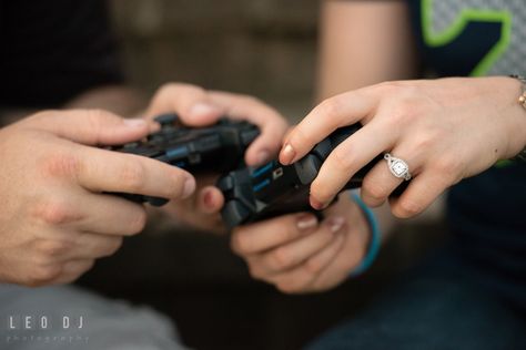 Annapolis Maryland Engagement Photo Session: Lena + Mike | Video Game Engagement Photos, Nerd Engagement Photos, Army Engagement Photos, Lesbian Engagement Pictures City, Gamer Couple, Military Engagement Photos, Gamer Wedding, Forest Engagement Photos, Dj Photography