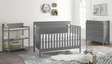 Saybrook 4-in-1 Standard Convertible Crib 4 In 1 Crib, Wooden Cribs, Baby Cribs Convertible, Guard Rail, Baby Boy Room Nursery, North Bay, Dresser Sets, Crib Sets, Baby Nursery Furniture