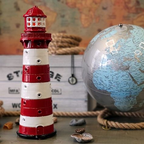 Clay Lighthouse, Liepaja Latvia, Ceramic Lighthouse, Lighthouse Candle Holder, Lighthouse Crafts, Miniature Candles, Ceramic Gifts, Household Decor, Led Candles