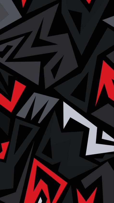 free wallpapers 4K graffiti, geometry, pattern, black, red, white, abstraction, art for mobile and desktop Dark Graffiti Wallpaper, Black White Red Wallpaper, Wallpapers Graffiti, Hi Tech Wallpaper, Camoflauge Wallpaper, 2d Abstract, Abstraction Art, Simplistic Wallpaper, Red And Black Wallpaper