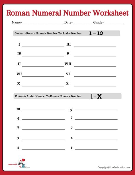 Roman Numeral Number Worksheet | FREE Download Check more at https://kto5education.com/roman-numeral-number-worksheet/ Roman Numeral 1, Roman Numeral Numbers, Number Worksheet, Roman Numbers, Number Worksheets, Roman Numeral, Grade 3, Math Worksheets, Roman Numerals