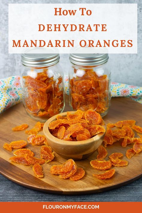 Discover the art of dehydrating mandarin oranges the RIGHT way! 🍊 With our foolproof tips, you'll create the most vibrant, flavorful and nutritious snack that's perfect for on-the-go, sharing or simply indulging in. Orange Dehydrator Recipes, Dehydrate Mandarin Oranges, Candied Mandarin Orange, Dehydrated Oranges In Dehydrator, Dehydrated Mandarin Oranges, How To Dehydrate Fruit, Dried Clementines, Dehydrating Oranges, Dehydrated Oranges