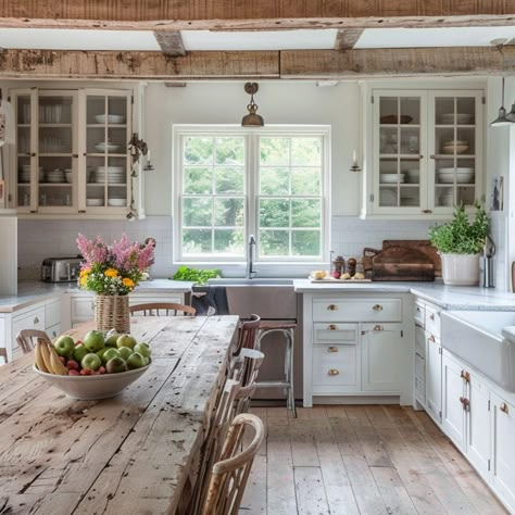 Charming Kitchen in Jimmy Fallon’s Sagaponack Home Historical Farmhouse Kitchen, 1800s Farmhouse Decor, Renovated Old Farmhouse, Historic Kitchen Remodel, Victorian Country Kitchen, 1800s Farmhouse Remodel, Victorian Farmhouse Aesthetic, Old Country Kitchens Antique Farmhouse, Old Colonial Kitchen