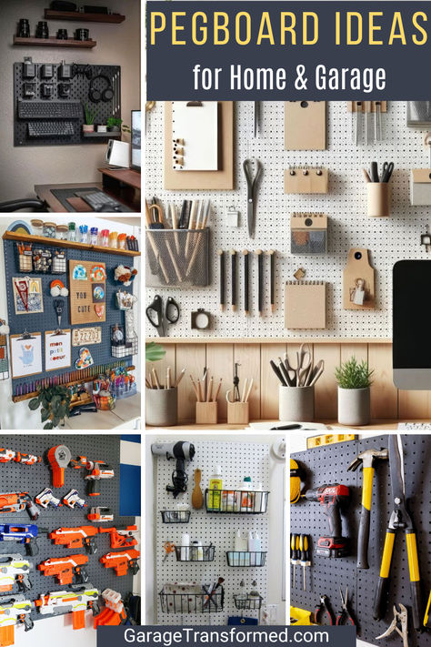 Explore 99 of our favorite pegboard ideas for your home, garage, craft room, and more! 

From garage tools to kitchen utensils, garden gear, and even toys, pegboards offer a versatile and stylish solution for decluttering. Explore creative ideas and practical tips to maximize your storage and keep everything within easy reach. Workshop Pegboard Ideas, Tool Pegboard Ideas, Garage Peg Board Ideas, Pegboard Shed Organization, Peg Board For Garage, Peg Board Ideas Garage, Peg Board Tools Garage Organization, Garage Pegboard Ideas, Garage Pegboard Organization