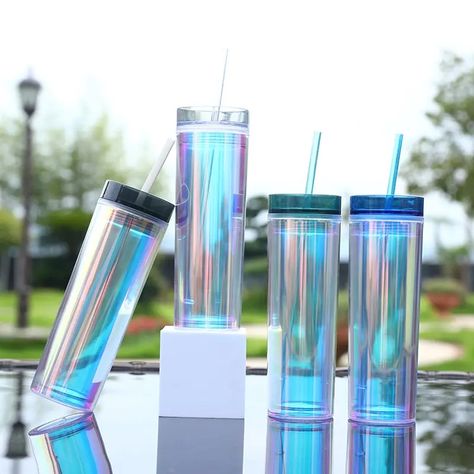 16OZ Reusable BPA Free Double Wall Insulated Drink Cup Holographic Tumbler With Straw Holographic Tumbler, Bling Tumbler, Protein Shaker Bottle, Protein Shaker, Thermos Flask, Acrylic Tumbler, Shaker Bottle, Acrylic Tumblers, Plastic Tumblers