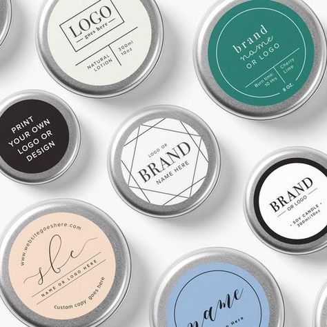 Add a creative personal touch to your products with round labels! Label Minuman, Label Botol, Balm Packaging, Product Sticker, Custom Candle Labels, Candle Logo, Baby Balm, Canning Labels, Candle Making Business