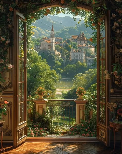 Vintage Fantasy Aesthetic, Vintage Core Aesthetics, Light Fantasy Aesthetic, Settings Aesthetic, Fairytale Wallpaper, Town Scenery, Fairytale Vibes, Fantasy Scenery, Castle Aesthetic