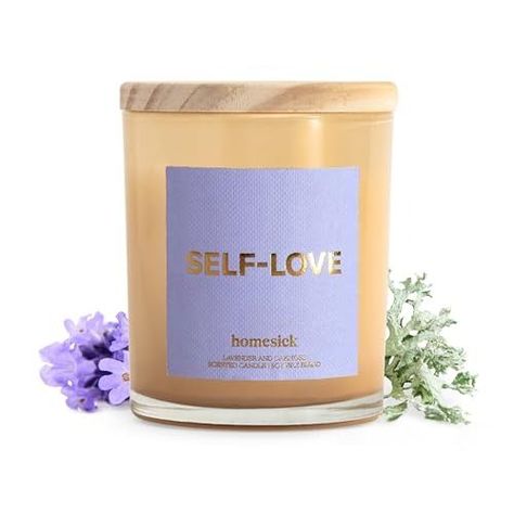 Homesick Homesick Self-Love Scented Candle - Scents of Eucalyptus and Lavender, 7.5 oz, 30 Hour Burn, Candle Gifts, Soy Wax Blend Home Decor Candle, Relaxing Aromatherapy Candle Self Love Candle, Skin Care List, Eucalyptus And Lavender, Love Candle, Candle Scents, Baking Equipment, Candle Gifts, How To Iron Clothes, Aromatherapy Candles