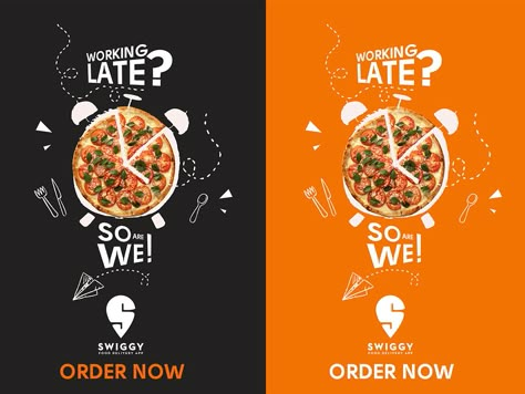 Late Night Food Delivery App Advertisement by Sushmita Ganguly Swiggy Food Delivery, App Advertisement, Design Cibo, Late Night Food, Food Post, Doner Kebab, Food Delivery App, Food Banner, 광고 디자인