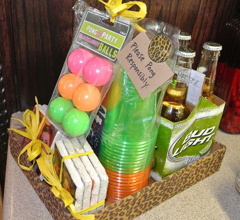 For a 21st birthday! someone should have done this for me! :) 21st Bday Ideas, Birthday Party 21, Beer Pong, 21st Birthday Gifts, 21st Gifts, Birthday Gift Ideas, Birthday Fun, Birthday Bash, 21st Birthday