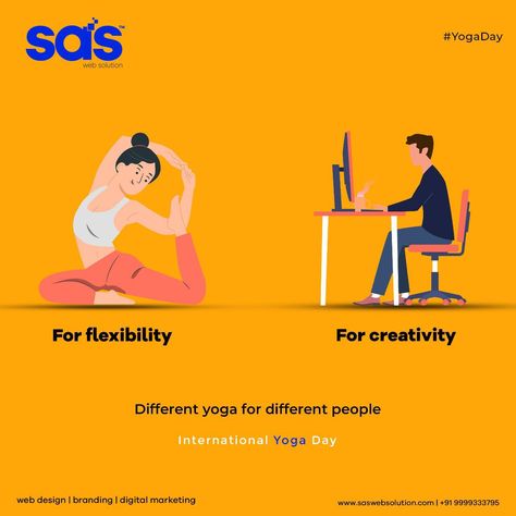 Different yoga poses for different people. What's your favourite . . Happy International Yoga Day from SAS . . . #internationalyogaday #yoga #yogaday #yogapractice #yogainspiration #yogalife #yogaeverydamnday #meditation #yogaeverywhere #yogaposes #fitness #saswebsolution Yoga Day Creative Post, Yoga Day Creative Ads, Yoga Day Creative, World Yoga Day, Happy International Yoga Day, International Yoga Day, Different People, Yoga Day, International Day