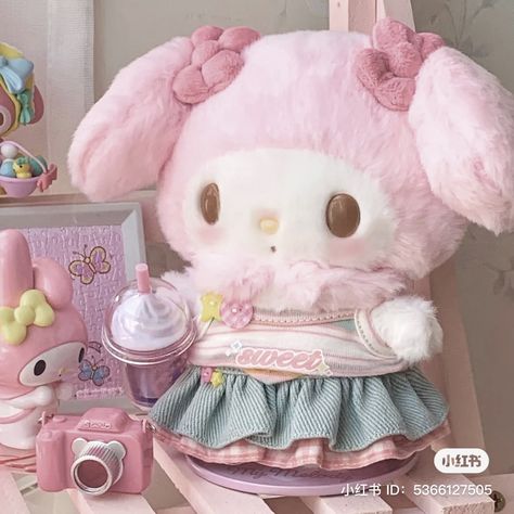 Cinnamonroll Sanrio Room, My Melody And Piano, Melody Plushies, My Melody Pfp, Melody Pfp, My Melody Stuff, Organization Bags, Beach Hut Decor, Pip Pirrup