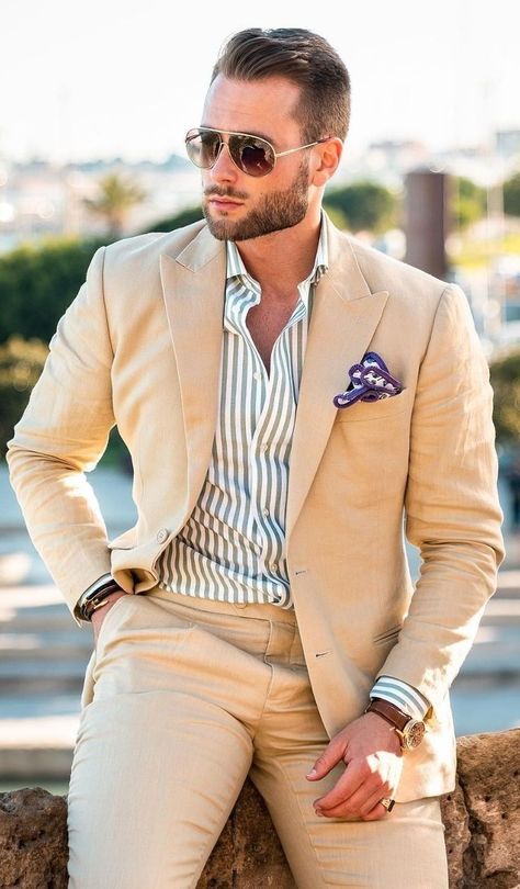 Beige Suits, Mens Casual Outfits Summer, Designer Suits For Men, Bespoke Suit, Men Suit, Green Suit, Fashion Suits For Men, Groom Wear, Summer Suits