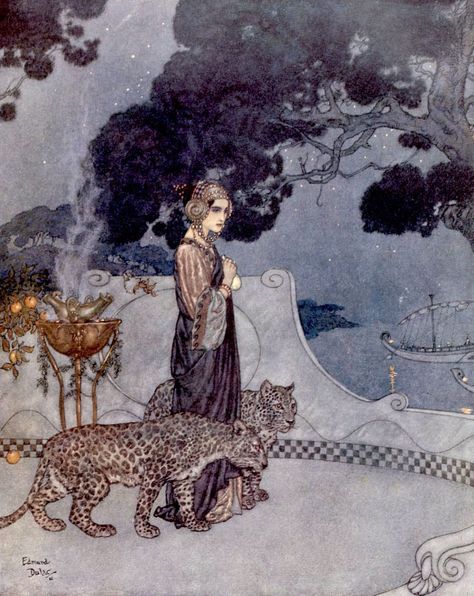 Art Contrarian: Edmund Dulac Book Illustrations The Enchantress, Edmund Dulac, Fairytale Illustration, Darth Maul, Illustration Vintage, Fairytale Art, Art Et Illustration, Pics Art, Children's Book Illustration