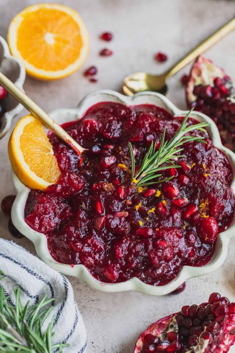 Pomegranate Cranberry Sauce - Britney Breaks Bread Ministry Of Curry, Cranberry Juice Benefits, Cranberry Apple Sauce, Orange Juice Recipes, Best Cranberry Sauce, Easy Cranberry Sauce, Pomegranate Sauce, Cranberry Orange Sauce, Canned Cranberries