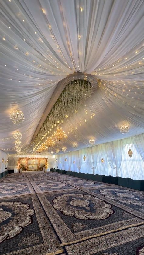 A royal wedding decor ❤️ Credits: @dms_events_kashmir_ | Weddingsecrets.in | thetablaguyy · Original audio Royal Wedding Decor, Tere Naina, Wedding Tent Decorations, Small Wedding Decor, Reception Stage Decor, Night Wedding Decor, Wedding Stage Backdrop, Wedding Stage Decor, Wedding Entrance Decor