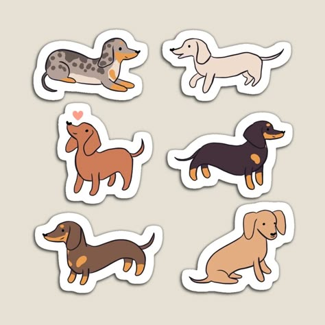 Sausage Dog Cartoon, Cute Dachshund Drawings, Dog Cute Illustration, Sausage Dog Illustration, Funny Pet Memes, Dachshund Sticker, Dachshund Hot Dog, Cute Dog Stickers, Arte Dachshund