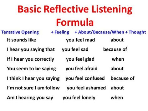 Listening Worksheet, Reflective Listening, Solution Focused Therapy, Clinical Social Work, Motivational Interviewing, Counseling Psychology, Mental Health Counseling, Therapy Counseling, Counseling Resources