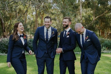 Groomsmaid outfit - Jess Woman Groomsman Outfit, Groomsmaid Outfit, Lady Groomsman, Groomswoman Suit, Female Best Man Outfit, Women Groomsmen Outfits, Groomswoman Attire Outfit Ideas, Grooms Woman, Groomsmen Attire Navy