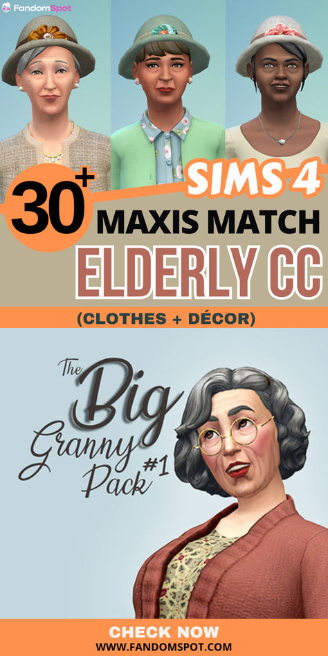 From CAS items to elderly decor, this custom CC list has almost everything you could ever ask for (and a whole lot more) for your grandma & grandpa sims. Sims 4 Housewife Aspiration, The Sims 4 Cc Elder Clothes, Sims 4 Cc Elderly Clothes, Ts4 Cc Elder Clothes, Sims 4 Cc For Elders, Old Sims 4 Cc, Sims 4 Nifty Knitting Cc, Sims 4 Elderly Clothes, Elder Sims 4 Cc Clothes