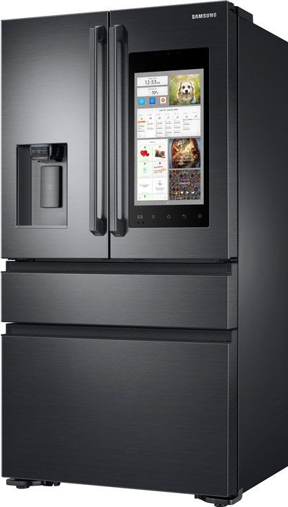 https://www.pinterest.com/pin/462604192964569725/ Smart Fridge, Smart Refrigerator, Family Hub, Samsung Electronics, Smart House, Desain Pantry, Black Kitchen Island, Best Refrigerator, Dream Kitchens Design