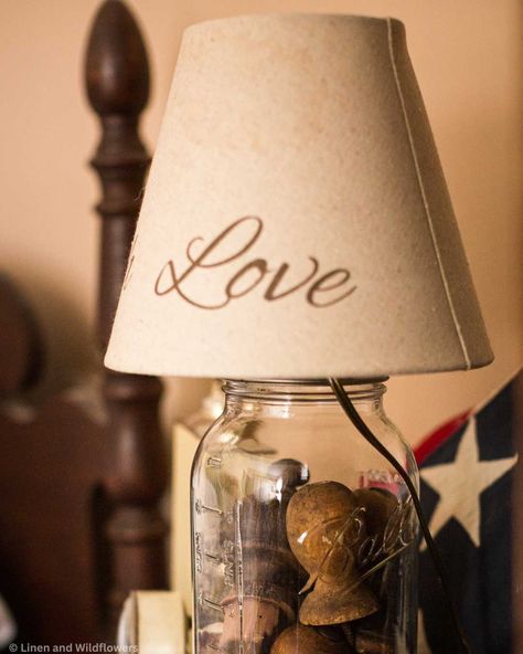 This easy DIY Mason Jar Lamp is so cute & inexpensive to make. With just a few accessories, you can have the perfect table lamp for any space in your home. Large Mason Jars, Make A Lamp, Diy Mason Jar, Handmade Lamps, Jar Lamp, Mason Jar Diy, Mason Jar Crafts, Diy Lamp, Mason Jar Lamp