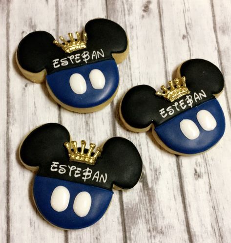 Prince Mickey Mouse 1st Birthday, Royal Mickey Mouse Party, Prince Mickey Mouse, Royal Baby Shower Boy, Mickey Rey, Royal Prince Birthday Party, Mickey Mouse Birthday Theme, Mouse Cookies, Mickey Baby Showers