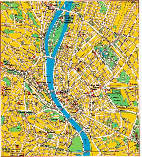 Hen Activities, Budapest Map, Budapest Travel, Map Pictures, Map Vintage, Tourist Map, Detailed Map, Travel Maps, Street Map