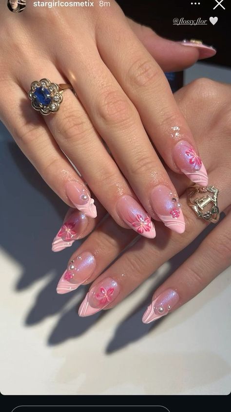 Noods Idea, Shiny Nails Designs, Wow Nails, Summery Nails, Girly Acrylic Nails, Pretty Gel Nails, Cute Gel Nails, Pink Acrylic Nails, Minimalist Nails