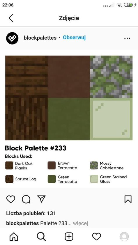 One Block Minecraft Builds, Block Patterns Minecraft, Every Minecraft Block, Minecraft Village Color Palette, Block Palets Minecraft, Minecraft Block Pattern, Minecraft Cottagecore Block Palette, Jungle Wood Block Pallete Minecraft, Cottagecore Minecraft Block Pallet