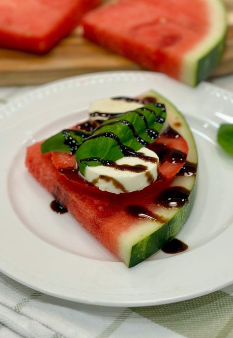 Watermelon Caprese Watermelon Salads, Joy Bauer Recipes, Joy Bauer, Watermelon Recipes, Summer Cooking, Summer Appetizer, Trending Recipes, Juicy Tomatoes, Most Popular Recipes