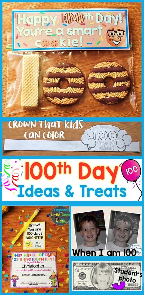 100th Day of School activities, ideas, & treats for having the best 100 days in school celebration 100th Day School Activities, Celebrate 100 Days Of School Ideas, 110 Days Of School Ideas, 100 Day Party Ideas, 100th Day Art Projects, 100th Day Collection Ideas, 100 Days Brighter Activities, Kindergarten 100 Day Activities, 100 Days Of School Celebration Ideas