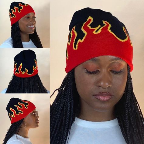 Womens/Mens NEW Red/Yellow/Black Flame Knit Beanie... - Depop Boston Red Sox Hat, Girl Trucker, Love Your Melon Beanie, Red Sox Hat, Steampunk Top Hat, Large Brim Hat, Black Flame, Disney Hats, Puff Girl