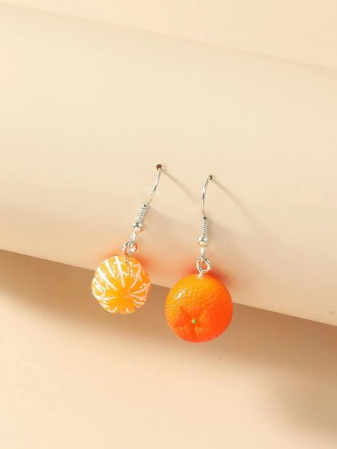 Fruit Charm Drop Earrings | SHEIN USA Tea Cup Earrings, Crazy Earrings, Weird Earrings, Personality Gifts, Ears Pierced, Weird Jewelry, Funny Earrings, Cool Earrings, Quirky Earrings