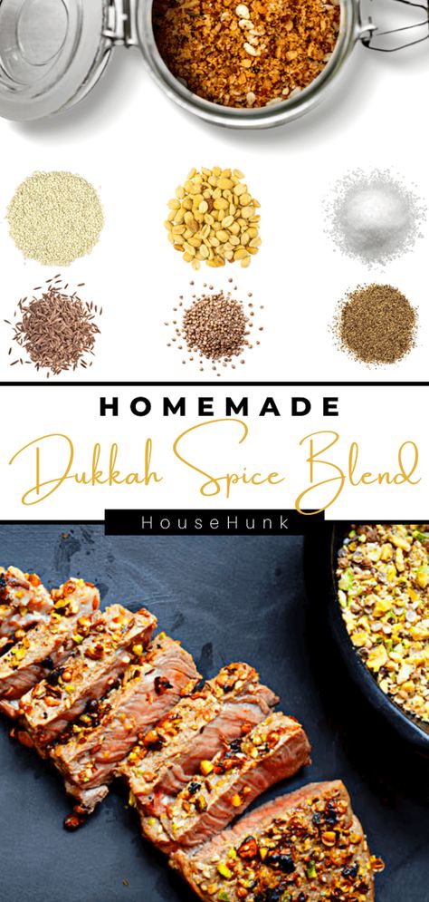 Spice up your dishes with this delicious and easy-to-make Homemade Dukkah recipe! This aromatic and nutty Egyptian spice blend is perfect for adding a flavorful and slightly crunchy topping to roasted veggies, meats, salads, dips, and more. With just a few simple ingredients and steps, you can make your own Dukkah at home and impress your taste buds! #Dukkah #HomemadeDukkah #EgyptianSpices #SpiceBlend #EasyRecipes #Recipe #HealthyFood #HealthyEating #HealthyRecipes #MealPrep #MealPlanning Dukkah Recipe Dishes, Dukkah Recipe, Drink Inspiration, Easy Dips, Recipe Board, Spice Recipes, Group Meals, Roasted Veggies, Carb Recipes