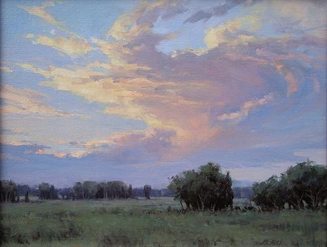 Bruce Peil Bamboo Hammock, Painting Skies, Fine Art Painting Oil, Sky Painting, Landscape Artwork, Cloud Painting, Paintings I Love, Aesthetic Painting, Plein Air Paintings