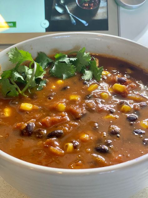 Mexican Black Bean Soup ~ Easy Recipe Black Bean Corn Chorizo Soup, Southwest Black Bean Soup, Mexican Bean Soup Recipes, Black Bean And Corn Soup Recipe, Mexican Black Bean Soup, Chili Bean Soup, Mexican Bean Soup, Gf Soups, Bean Soups