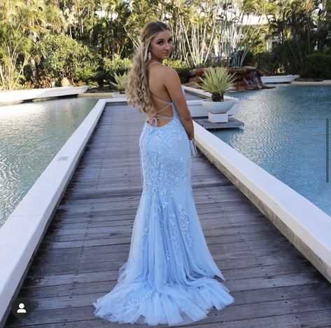 Baby Blue Prom Dress Long, Light Blue Prom Dress Long, Long Tight Prom Dresses, Cinderella Prom Dress, Baby Blue Prom Dresses, Blue Lace Prom Dress, Flowy Prom Dresses, Light Blue Prom, Tight Prom Dresses