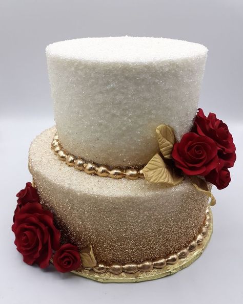 Wedding Cake Glitter, Wedding Cake Winter, Wedding Red Roses, 1 Tier Wedding Cakes, Sofia Birthday Cake, Wedding Cake Gold, Red Rose Wedding Cake, Cake Winter, Red Roses Wedding