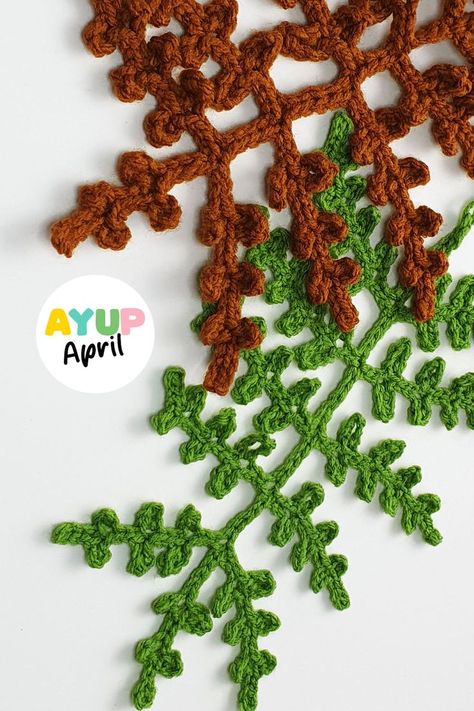 Master the art of crocheting a fern leaf with Ayup April's video tutorial! Whether you're looking to enhance your fibre art, decorate your clothing, or craft a faux plant display, this project is perfect for autumn creativity. Easy to follow instruction, suitable for beginners. #CrochetTutorial #FernLeaf #Applique #AutumnCrafts #HandmadeHomeDecor Crochet Fern Pattern, Crochet Fern Leaf, Crochet Maple Leaf Applique, 3d Leaf Crochet Pattern, Leaf Applique Crochet, Autumn Crafts, Nature Themed, Faux Plants, Handmade Home Decor