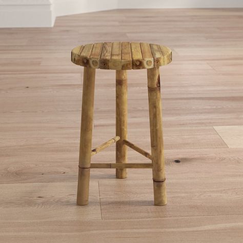 Chanler Small Bamboo Stool Bamboo Stool, Wood Stumps, Accent Stools, Accent Stool, Small Stool, Into The Wood, Round Stool, Boho Furniture, Low Stool