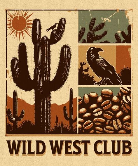 wild west club editable template streetwear, logo, t-shirt, retro vintage and other things Wild West Logo Design, Americana Design, Streetwear Logo, Park Picnic, Design Techniques, Movie Posters Design, Poster Designs, Vintage Movie, Movie Posters Vintage