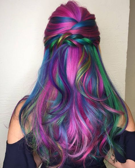 Unicorn Hairstyle, Summer Hair Color Ideas, Unicorn Hair Color, Colorful People, Chic Hairstyle, Mermaid Hair Color, Unicorn Life, Colored Hair Tips, Color Balayage