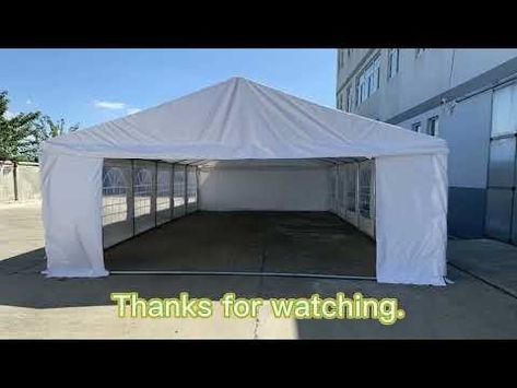 6x12m pvc party tent white DIY - YouTube Carnival Tent Diy Plastic Tablecloth, Party Tent, Diy Youtube, Tent, White