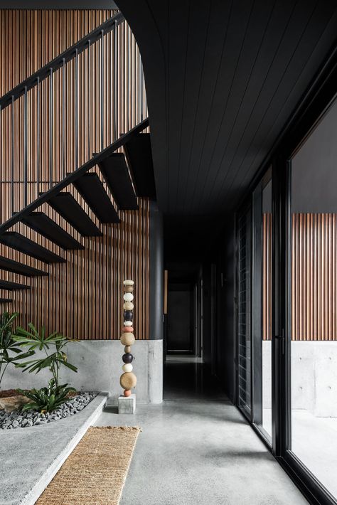 The Eagle by Justin Humphrey Architects - Project Feature - The Local Project - The Local Project Sauna Project, Timber Stair, Long House, Double Height, Australian Architecture, The Local Project, Timber Cladding, Curated Design, The Eagle